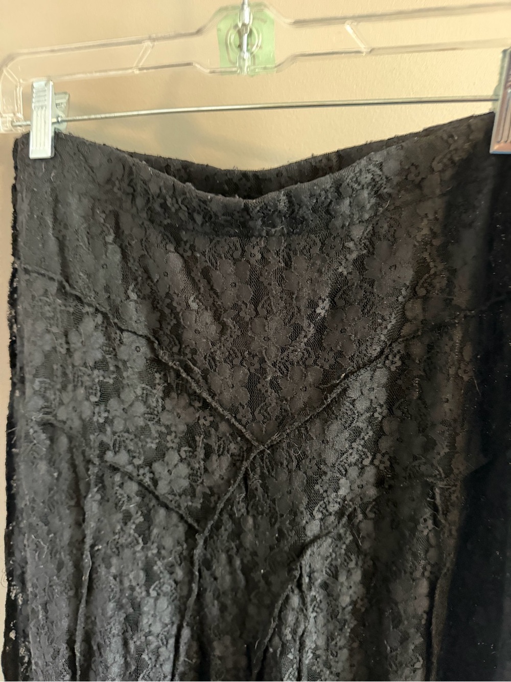 Y2K Jessica Black Floral Lace Panel Maxi Skirt Vintage Gothic 10 - Picture 3 of 7